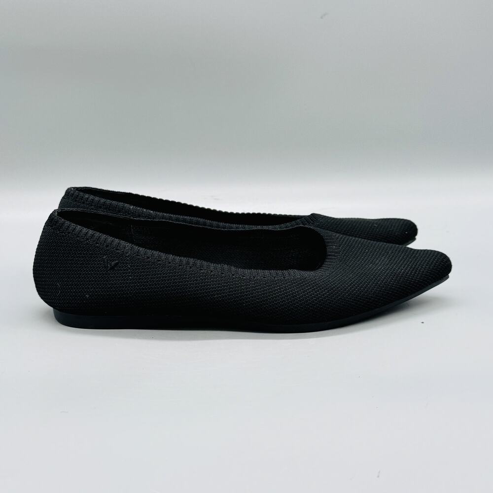 VIVAIA Shoes Women 8 Black Knit Pointed Toe Ballet Flat Slip On Casual Comfort